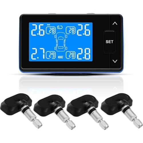TPMS 24 Hours Auto Car Tire Tyre Pressure Monitoring System Gauge With 4 Internal Sensors