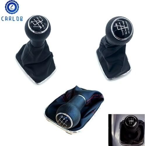 CARLOB 12mm 5 / 6 Speed Car Gear Shift Knob Boot Cover For Volkswagen VW MK4/ GOlf 4/ BORA/ JETTA 4 GTI 1998-2005