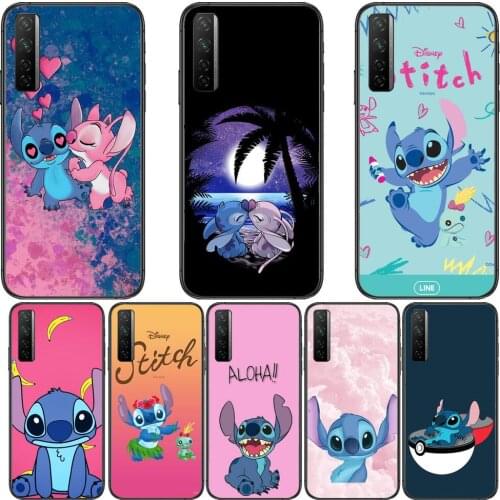 Cute Lovely Stitch Black Cover Phone For Samsung Galaxy A71 Case Galaxy A51 Cases A50 S20 plus 5g Soft Coque Shell