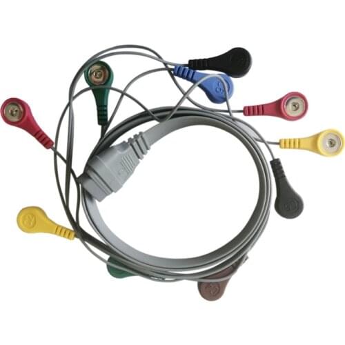 Holter Recorder ECG Patient Cable 16 Pin 10 Leads Snap 4.0 IEC Standard for Edan Holter Recorder Machine SE 2003 2012