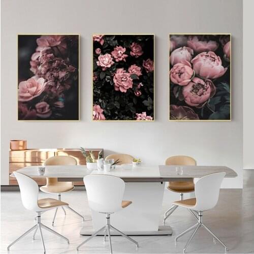 Art Painting Decoration Picture for Living Room Peony Rose Flower Canvas Nordic Poster Botanical Scandinavian Style Print Wall