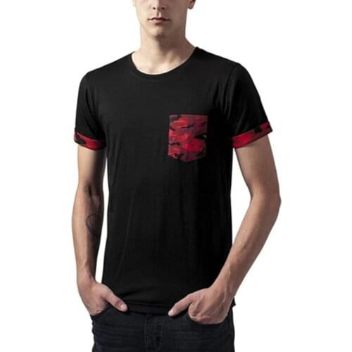 Pocket design short sleeves tshirt Men Gyms Fitness T-shirt Male Training Workout Stretch Slim Tees Tops New Fashion Clothes