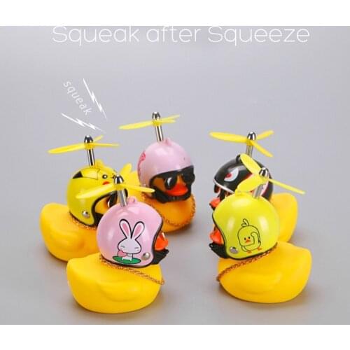 Standing Yellow Rubber Duck Bicycle Bell Riding Safety Bell Car Decoration Road Cycling Horn Broken Wind Helmet Small Air Horn