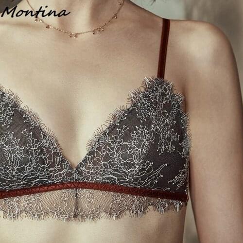 Bra and Panty Set Underwear Set Women Luxury Wire Free Padded Lace Sexy Bralette Lingerie Set French Thin Section Bra Set Bras