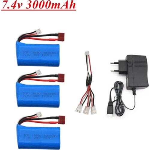 7.4V 3000mAh 18650 lipo Battery for Q46 Wltoys 10428 /12428/12423 RC Car Parts 2s 7.4v battery For Wltoys 144001 A959-B A969-B