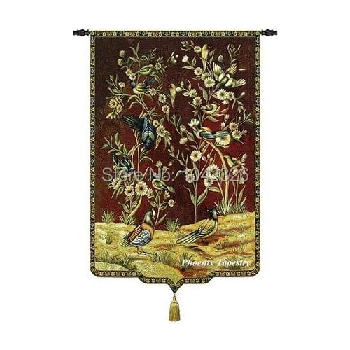 158*89cm flowers and birds landscapes home textile decoration high technology jacquard fabric wall hanging tapestry