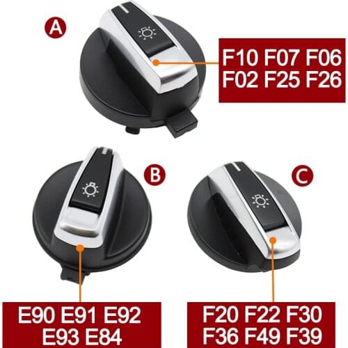 Interior Car Accesssories Headlamp Switch Knob Button Cap ForBMW 3 X1 E90 E91 E92 E84 E82 E88 318 320 325 330 335