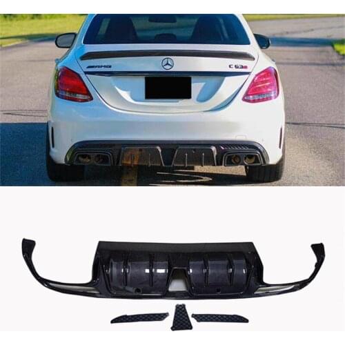 Suitable For Benz W205 C-class C200c260c300c63amg Refitting Carbon Fiber Babos Rear Lip and Tail Throat