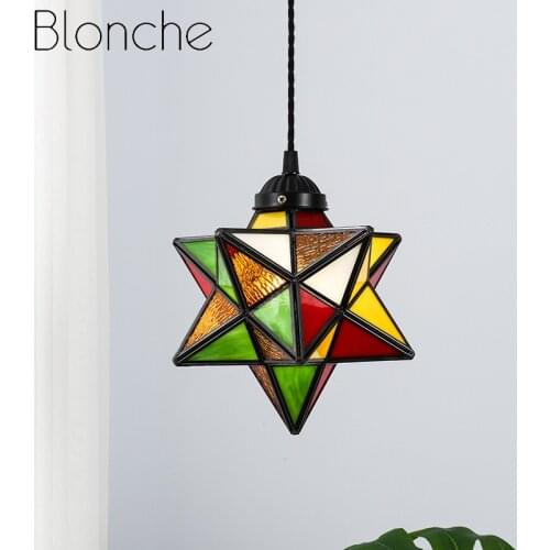 Five-pointed Star Pendant Lights American Aisle Corridor Pendant Lamp Restaurant Hall Bedroom Bar Cafe Creative Lighting Fixture