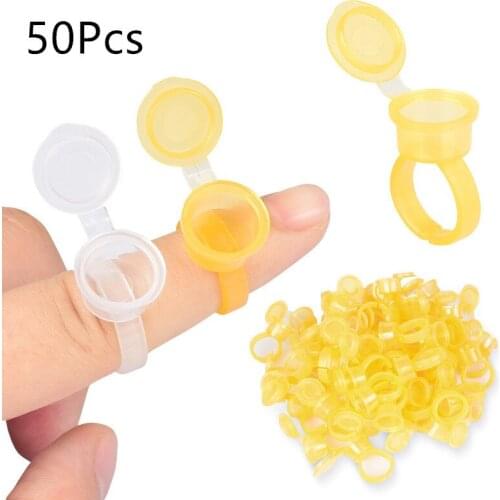 Transparent Tattoo Ink Ring Cup With Lid Disposable Permanent Makeup Microblading Pigment Holder Container Base tattoo Caps