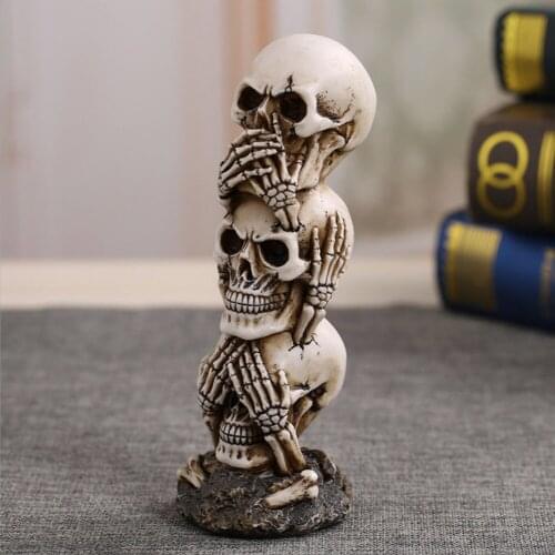 Dropshopping Mini Resin Skull Statue Sculpture Halloween Vintage Home Decoration Accessories Modern Ornaments Figurines Crafts