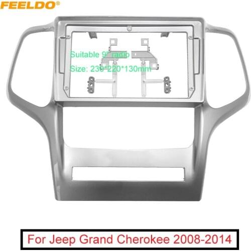 FEELDO Car Audio Fascia Frame Adapter For Jeep Grand Cherokee 9" Big Screen 2DIN Dash Fitting Panel Frame Kit