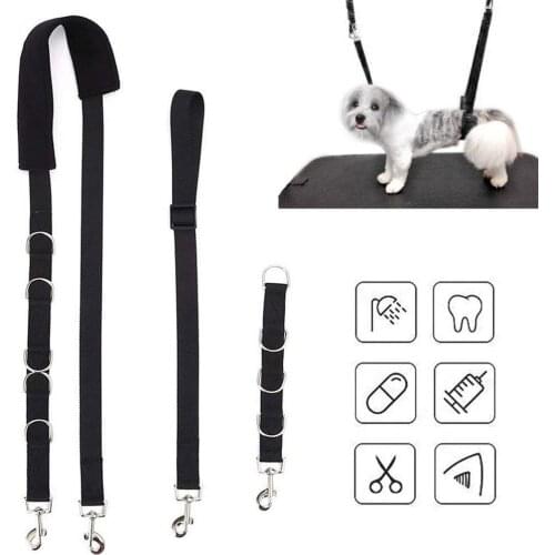 Pet Supplies Adjustable Dog Grooming Belly Strap D-rings Bathing Band Free Size Pet Traction Belt Dog Collar Dog Harness