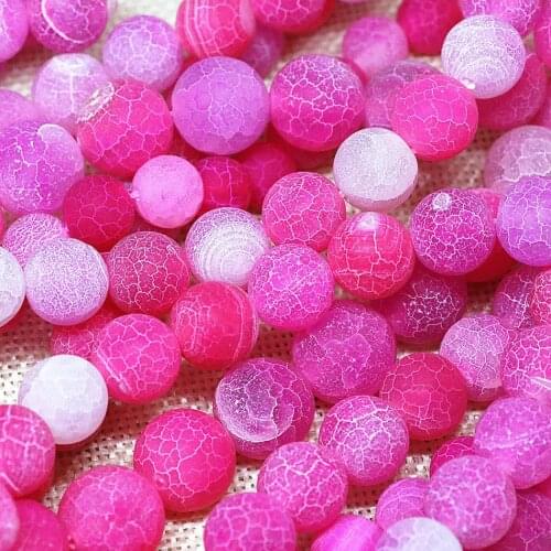 Rose red natural stone frosted matte weathered carnelian onyx agat round bead 4,6,8,10,12mm women diy jewelry 15inch B1599