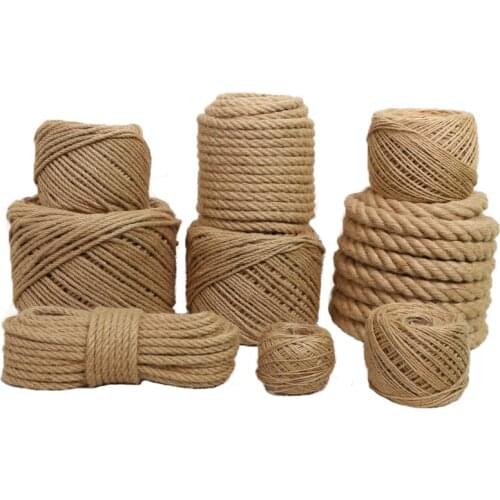 1/5/6/8/14mm Jute Hand-woven Hemp Rope Diy Photo Wall Retro Fence Decorative Rope Natural Jute Twine Ficelle Et Corde Jute
