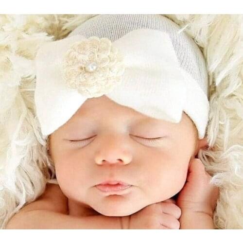 Baby Cap Newborn Hat Bowknot Baby Infant Girl Toddler Comfy Bowknot Hospital Caps