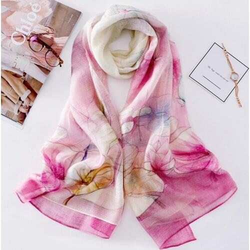 Embroidered silk scarves women mulberry silk winter wool scarf shawl autumn and winter versatile scarf women 2017 NEW