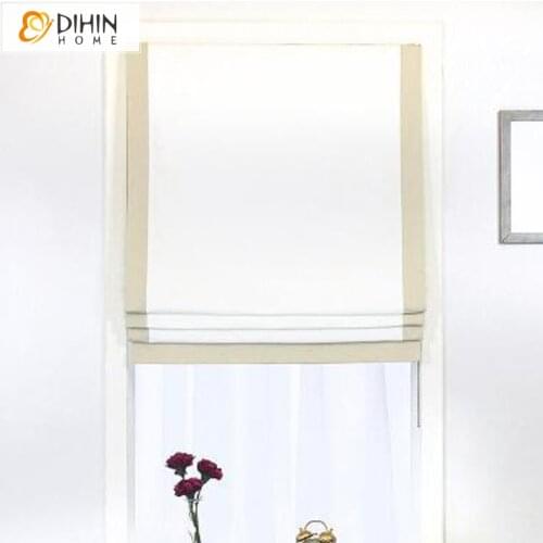 Modern Striped Curtains Cotton/Linen Light Filter / Full Blackout Roman Shades Window Curtains For Living Room