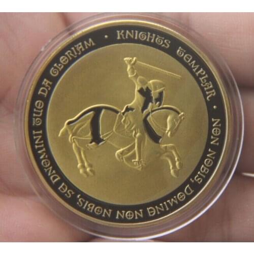 Black Horse Sword Knight Metal Coin Plated Commemorative Coin Badge medal for collection Arts Gifts Souvenir