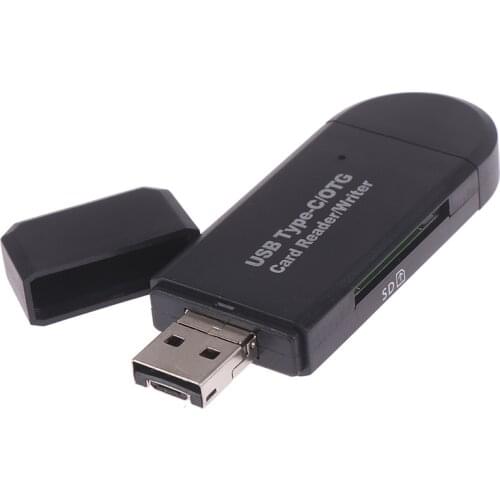 High-speed usb2.0 type c/micro usb/usb 3 in 1 otg card reader for otg tf/s&d