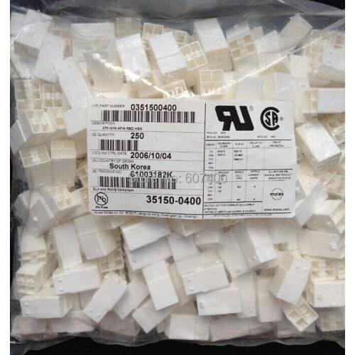 0351500400 CONN HSG PLUG 4POS 6.20MM NAT 35150-0400 MOLEX Connectors terminals housings 100% new and original parts 351500400
