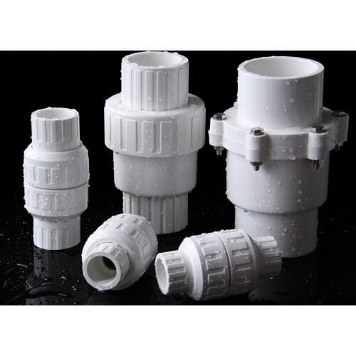 1Pcs PVC One Way Non Return Check Valve 25,32,40,50,63,75,90,110,160mm Metric Solvent Weld Pressure Pipe Fitting Aquarium Garden
