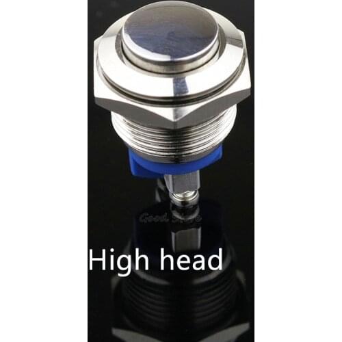 16mm High Head High Round Momentary Metal Push Button Switch DT