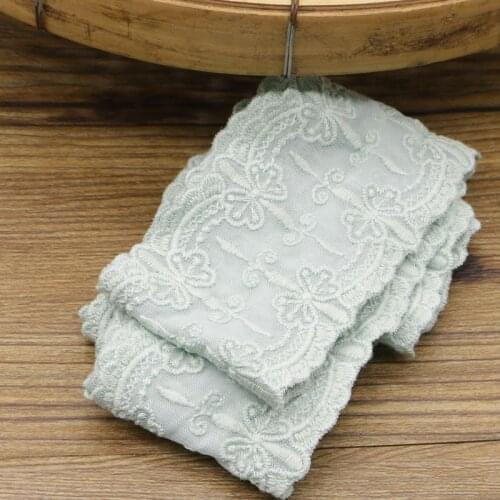 3yard 5.7cm wide water green mesh embroidery lace fabric hand DIY clothing accessories sewing wedding dress decoration