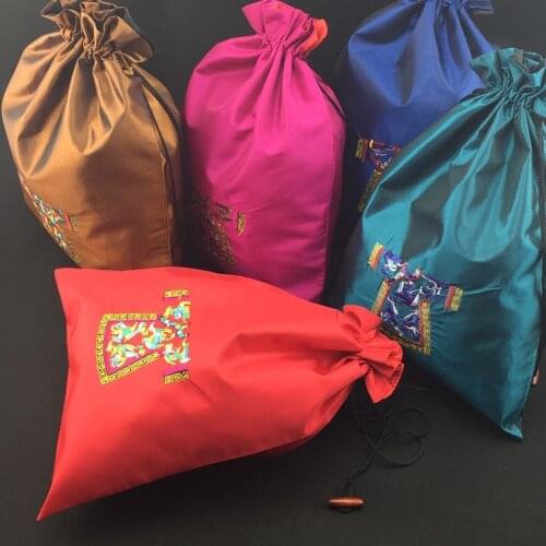 30pcs Embroidered Clothes Travel Storage Shoes Bag Drawstring Pouches Chinese Style Silk Cloth Protective Dust Cover