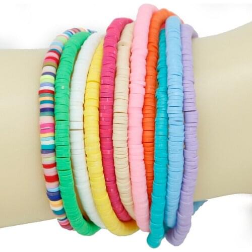 350pcs/lot 5mm Polymer Clay Beads Mix Color Slices Round Loose Beads DIY Bracelet Necklace Jewelry Accessory