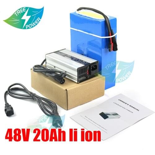48V 20ah Lithium Battery Pack 48v 200000mAh electric bicycle batteries Built in 30A BMS +54.6V 2A Charger