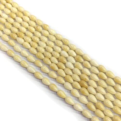 Natural Stone Coral Beads Water Drop Shape Loose Spacer Beads For Handmade DIY Bracelet Necklace Jewelry Making Supplies 4x7mm