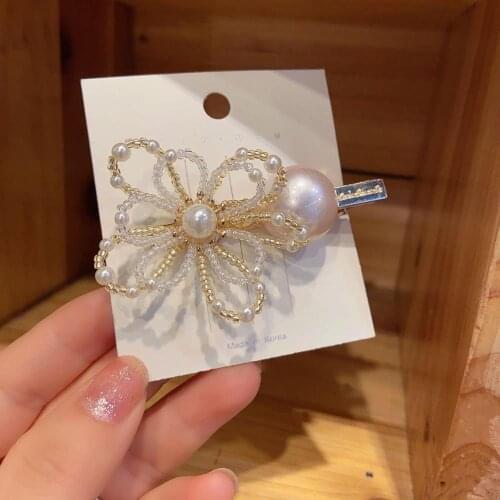 CC Hairgrips Comb Pearl Wedding Hair Accessories for Bridal 100% Handmade Party Beach Hairwear Flower Shape Headdress DIYM135