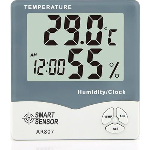 Hot Sale AR807 Digital Hygrometer Thermometer Weather Station Electronic LCD Temperature Humidity Meter Clock Alarm