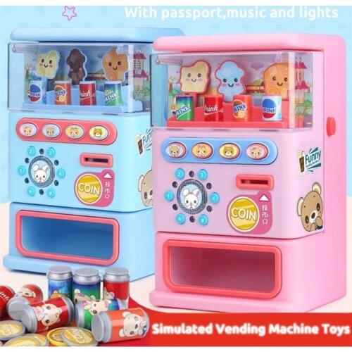 Childrens Simulated Vending Machine Puzzle Drinks Toy Pretend Set for Kids Children Christmas Gift Learning Educational Toy