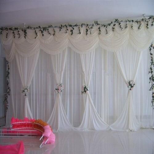 3mx6m white background elegant wedding backdrop curtain wedding wedding stage party backdrop curtains decoration free shipping