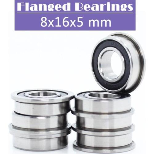 F688-2RS Bearing 8x16x5mm ( 10 PCS ) ABEC-1 Miniature Flanged F688RS Ball Bearings LF-1680DD