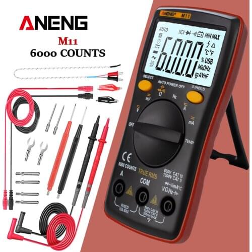 M11 Pocket Digital Multimeter 6000 Counts Profissional Transistor Tester Multimetro Multitester Analogico Lcr Meter Smart Test
