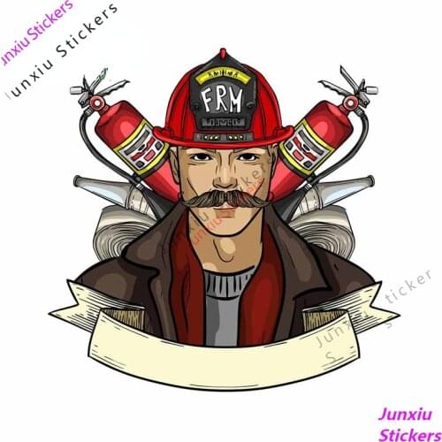 Fire Helmet Protector Fine Decal Car Stickers JDM SUV RV Car Door Bumper Truck Yacht Speedboat SUV Fine Decor Decor KK13x12cm