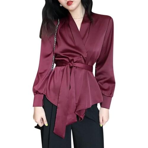 Женские атласные рубашки KWD China At AliExpress