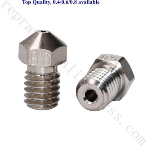2pcs V6 Plated Copper Nozzle Durable non-stick high performance for M6 Thread V6 hotend BLV Mgn Cube Ultimaker 2 3D printers