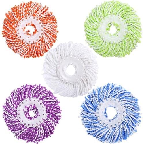 Microfiber Cotton Spin Mop Heads Replacement - 5 Pack Refills Compatible 360 Spinning ic Mops - Round Shape Standard Size Mul