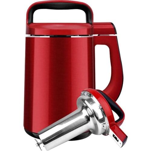 Fashion red 1.3L 1000W quick soy-bean milk machine multifunctional 304 stainless steel no mesh grinder automatic Soymilk maker