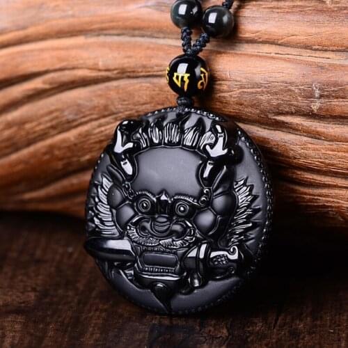 Natural Obsidian Animals Grievance Deserve Pendant Jewelry Fine Jewelry Grievance Transport Exorcis Crystal Pendant Jewelry