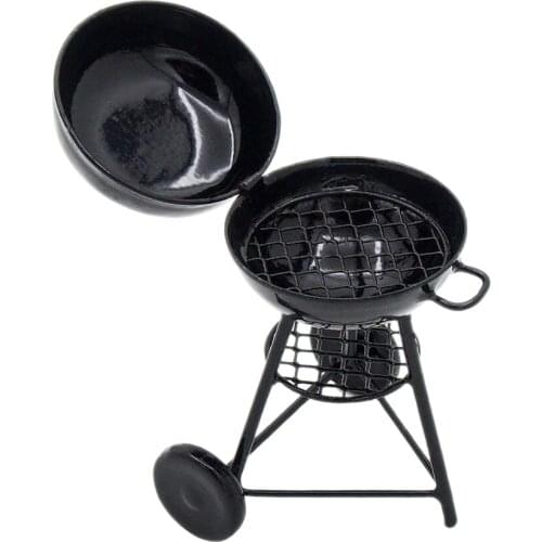 Odoria 1:12 Miniature Iron BBQ Grill Kitchenware For Garden Outdoor Dollhouse Kitchen Accessories
