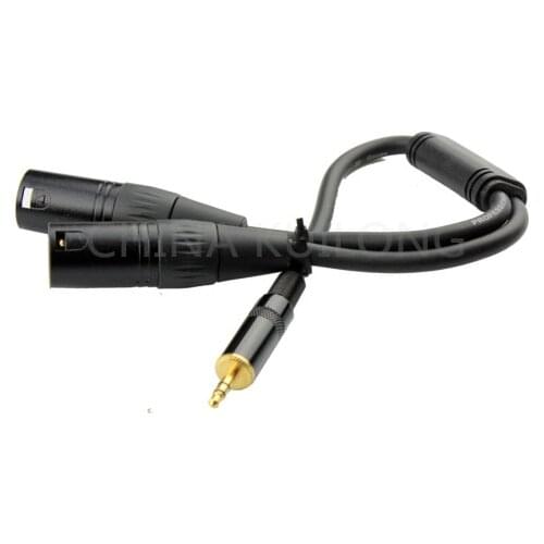 Wholesale 5pcs/lot Brand New 0.18M XLR Merger Y Combiner 1/8" stereo male to 2 xlr male audio Cable adapte