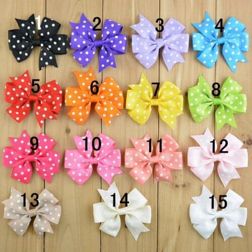 Wholesale 50pcs/lot 3'' Classic grosgrain ribbon dot bows without clips for headband hair bows free shipping HDJ06