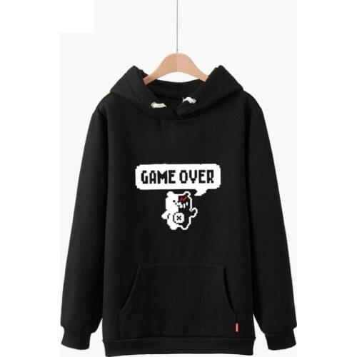 Unisex Anime Danganronpa: Trigger Happy Havoc monokuma Game Over Hooded Hoodie Pullovers Sweatshirts Jumper