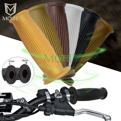 25mm/28mm Motorcycle Hand Grips Handle Rubber Bar handlebar Gel Grips For Honda Suzuki Kawasaki Triumph Cafe Racer Bobber Custom