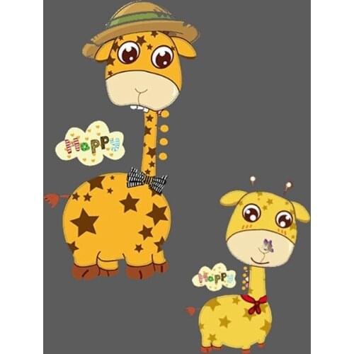 Sweet Giraffe Iron-On Transfer Clothes Applique Patches DIY Accessory Clothing Decor Washable Badges Heat Transfer Stickers